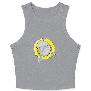 Discover Dolphin Swimming Lifebuoy Crop Tank Top