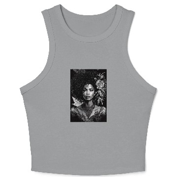 Discover Black-and-White Afrocentric Art Crop Tank Top