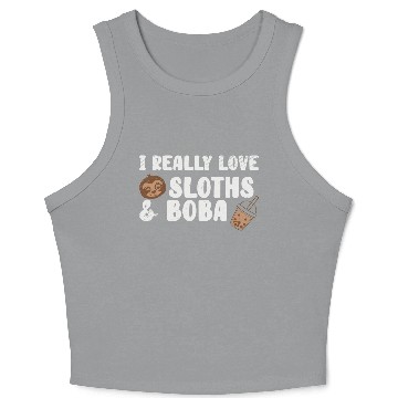 Discover Cute Lazy Sloth Boba Tea Sweet Bubble Tea Crop Tank Top
