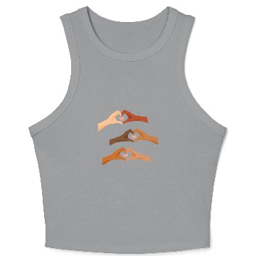 Discover Watercolor Multi Hands Making Hearts Crop Tank Top