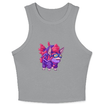 Discover Neon Llama Crop Tank Top