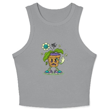 Discover Angry Plant Crop Tank Top