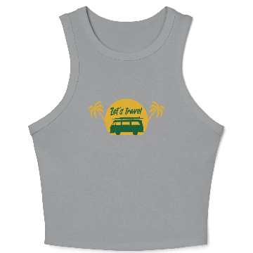 Discover Lets Travel 2 Vacation Explore Wanderlust Relax Crop Tank Top