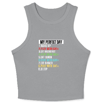Discover My Perfect Day Cat Mom Cat Dad Crop Tank Top