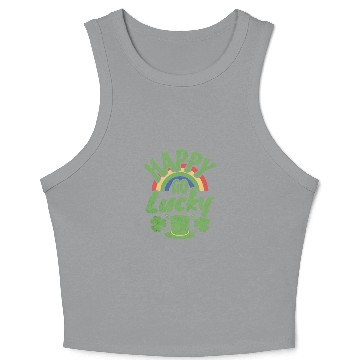 Discover Happy Go Lucky Unisex Crop Tank Top