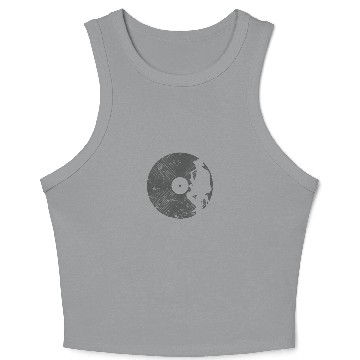 Discover Blues or Jazz on Vinyl Record Crop Tank Top