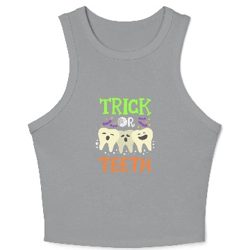 Discover Dentist Halloween Trick Or Treat Crop Tank Top