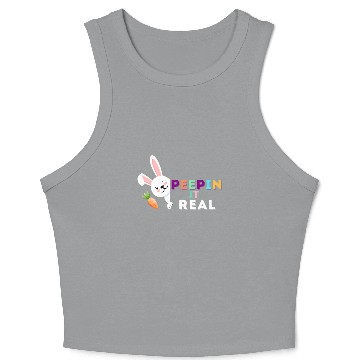 Discover Peepin it real happy easter rabbit sunday Crop Tank Top