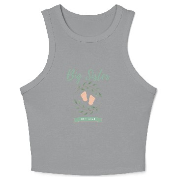 Discover Big Sister Est. 2024 Crop Tank Top