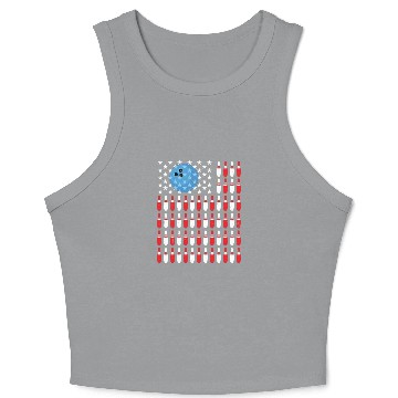 Discover US Flag Bowling Pin Crop Tank Top