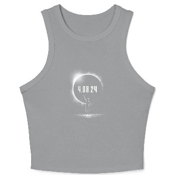 Discover Total Solar Eclipse Boy Silhouette 4.08.24 Eclipse Crop Tank Top