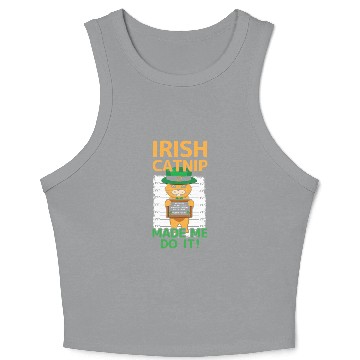 Discover Angry Funny Cat Happy Saint Patrick Day Crop Tank Top