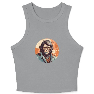 Discover 70's Retro Ape Mashup Crop Tank Top