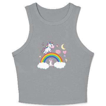 Discover unicorn rainbow Crop Tank Top