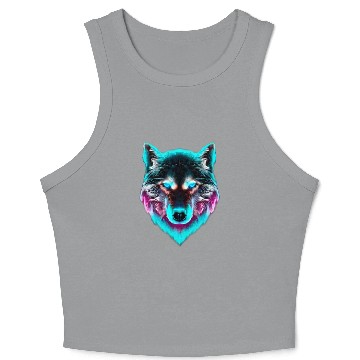 Discover Leader of the Synthwave Wolf Pack! Crop Tank Top