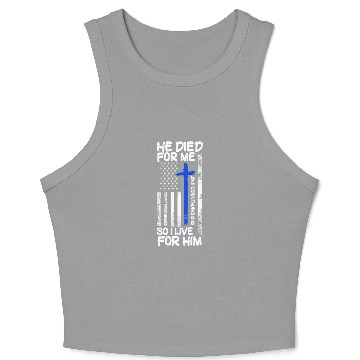 Discover He Died for Me 2nd Corinthians 5:15 Bible Verse Ch Crop Tank Top