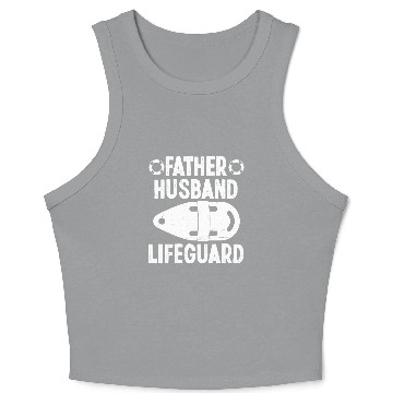 Discover Father husband lifeguard swimming pool guard Crop Tank Top