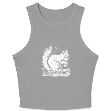Discover Squirrel Drawing Art Squirrel Lover Crop Tank Top