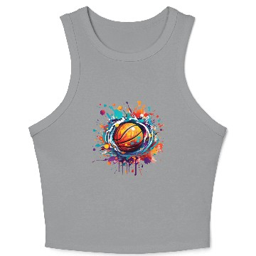Discover basketball graffiti art Crop Tank Top
