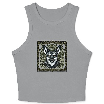 Discover Leaf Whirlwind Corgi Crop Tank Top