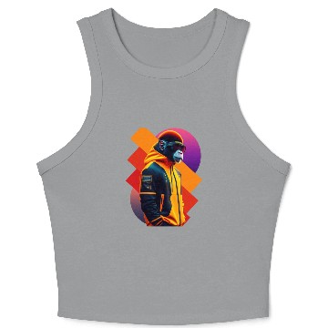 Discover Tech-Savvy Ape: Evolved Primate in Sunglasses Crop Tank Top