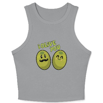 Discover Green olives valentine olive you Crop Tank Top