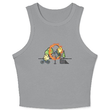 Discover Cute popcorn doing stunts with bicycle Crop Tank Top
