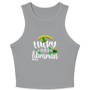 Discover Irish Lucky To Be A Librarian St Patricks Day Crop Tank Top