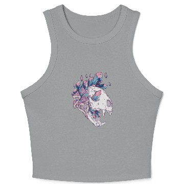 Discover Crystal Cat Skull Crop Tank Top