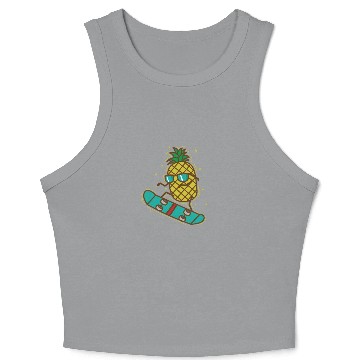 Discover Pineapple rides Skateboard sweet Fruit Crop Tank Top