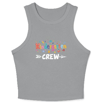 Discover Kindergarten Crew Teacher Team Kinder squad Crop Tank Top