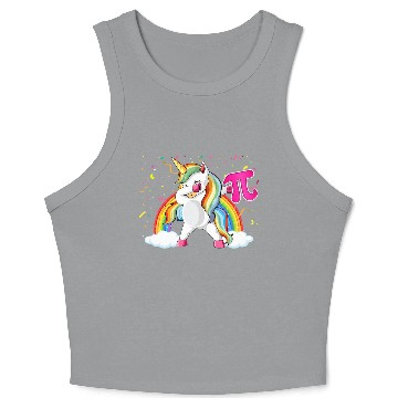 Discover Dabbing Pi Day Unicorn Mathematic Superhero Crop Tank Top
