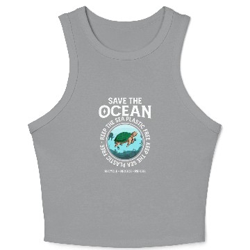 Discover Save The Ocean Keep The Sea Plastic Free Turtle Crop Tank Top