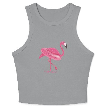 Discover Flamingo Swimming Circle Crop Tank Top