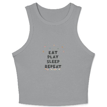 Discover Funny Eat Sleep play Repeat Crop Tank Top for Video Games