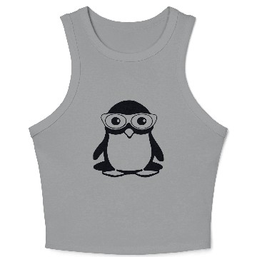 Discover Penguin with glasses, vector illustration Crop Tank Top