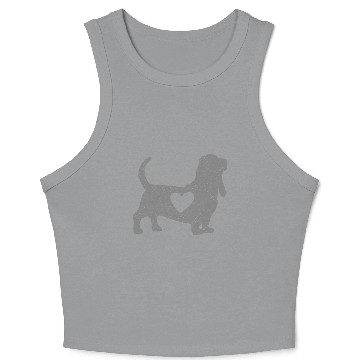 Discover Black Basset hound Crop Tank Top