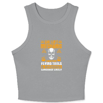 Discover Great Ski Lift Mechanic Design Crop Tank Top