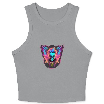 Discover Skull Neon Wizard Crop Tank Top