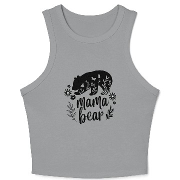 Discover Floral Mama Bear Mother's Day Crop Tank Top