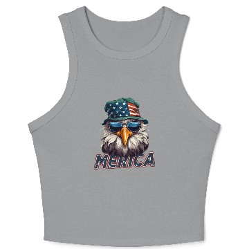 Discover Proud American Independence Day Freedom Crop Tank Top