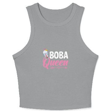 Discover Boba Queen Bubble Tea Lover Boba Tea Drinker Crop Tank Top