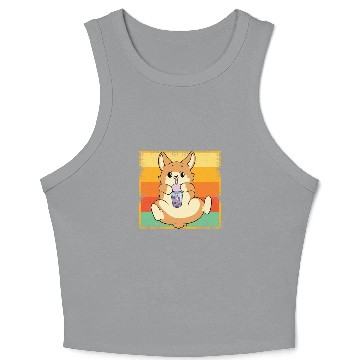 Discover Bubble Tea Lover Boba Tea Drinker Dog Owner Crop Tank Top