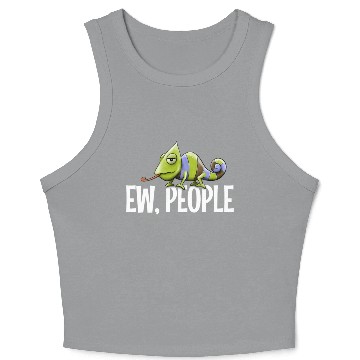 Discover Ew People Grumpy Chameleon Lovers Sarcastic Joke Crop Tank Top