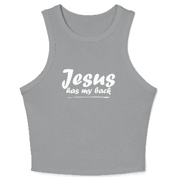 Discover Jesus Has My Back Crop Tank Top