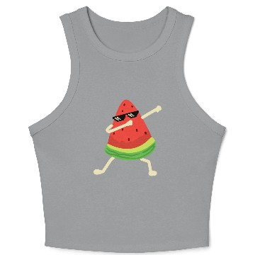 Discover Dabbing Watermelon Melon summer Fruit Lover Crop Tank Top