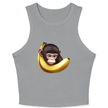 Discover Monkey hide and seek banana Crop Tank Top