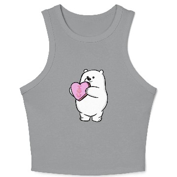 Discover Valentine s Day Polar Bear Crop Tank Top
