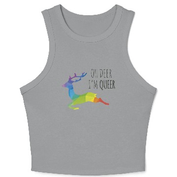 Discover Oh Deer I m Queer LGBTQ Pride Deer Dark Crop Tank Top