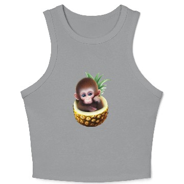 Discover Little monkey in a pineapple Crop Tank Top